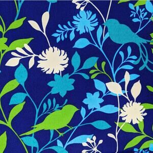 1.5 YDS 2011 SOLARIUM RICHLOOM Indoor Outdoor FABRIC Mod Bird Silhouette Flowers